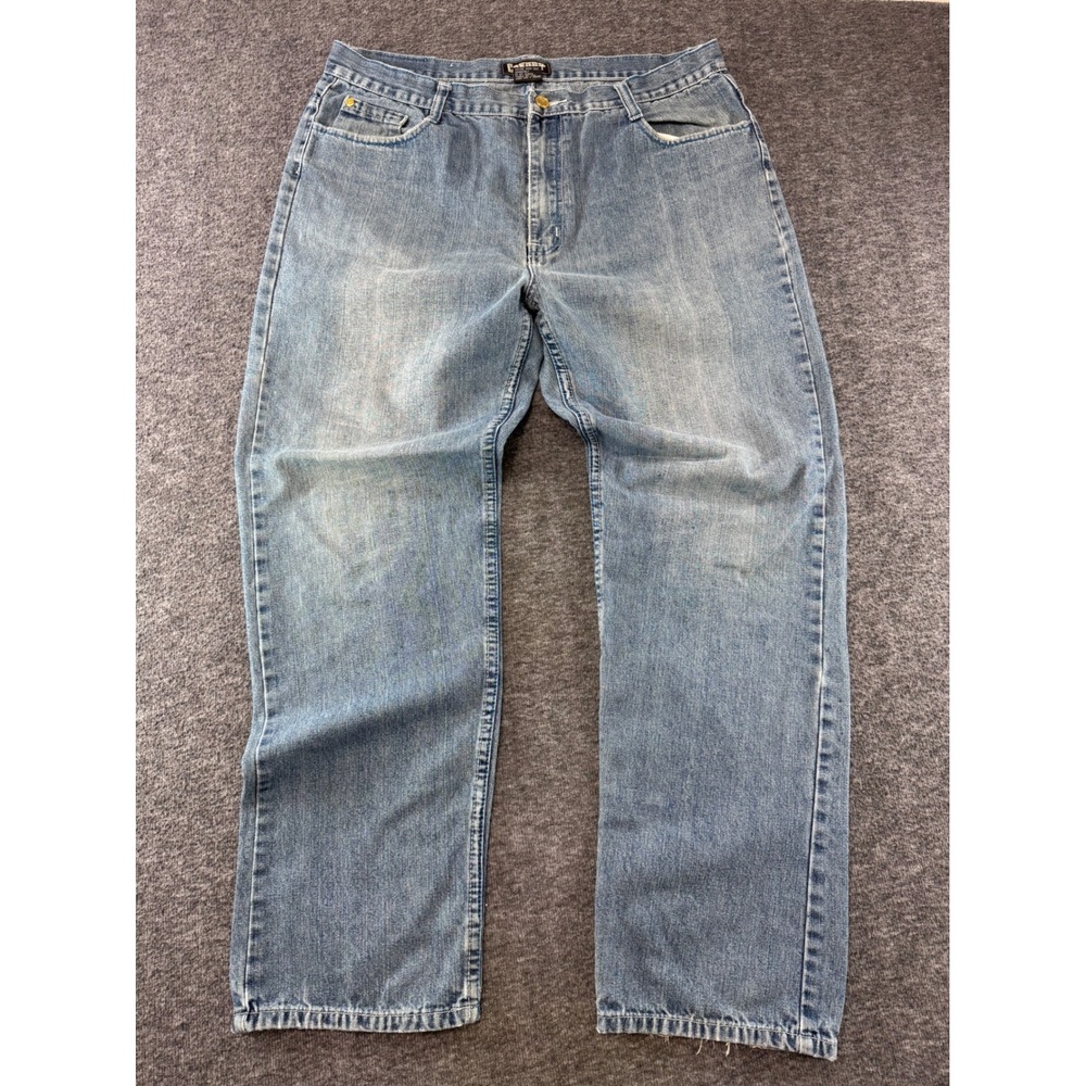 Canari Denim Mens Straight Leg Jeans Light Wash Blue Cotton Size 38 x 29 Vintage
